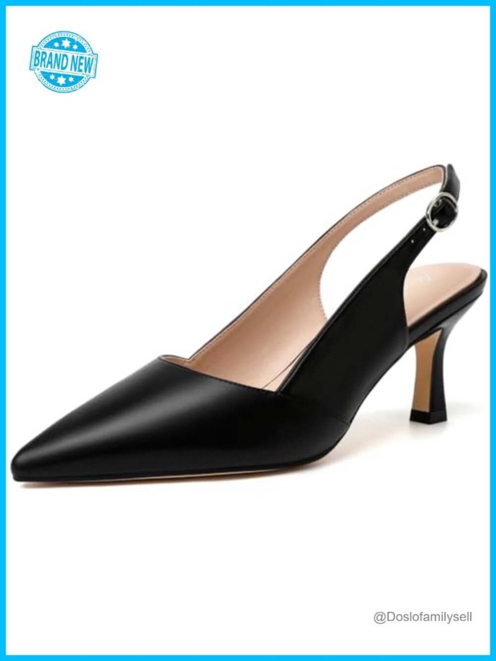 Kitten Heels Slingback Pointed Closed Toe Pumps for Wedding Party Commuting